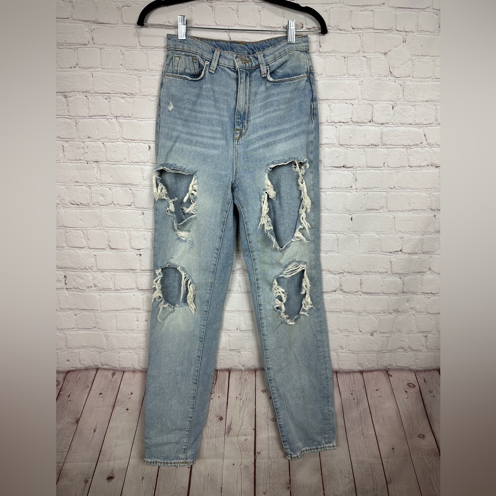 BDG Urban outfitters Womens Mom High Rise‎ Destroyed Distressed jeans, sz 25